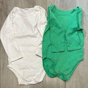 2/$20 Kids One Pieces Set - White and Green
